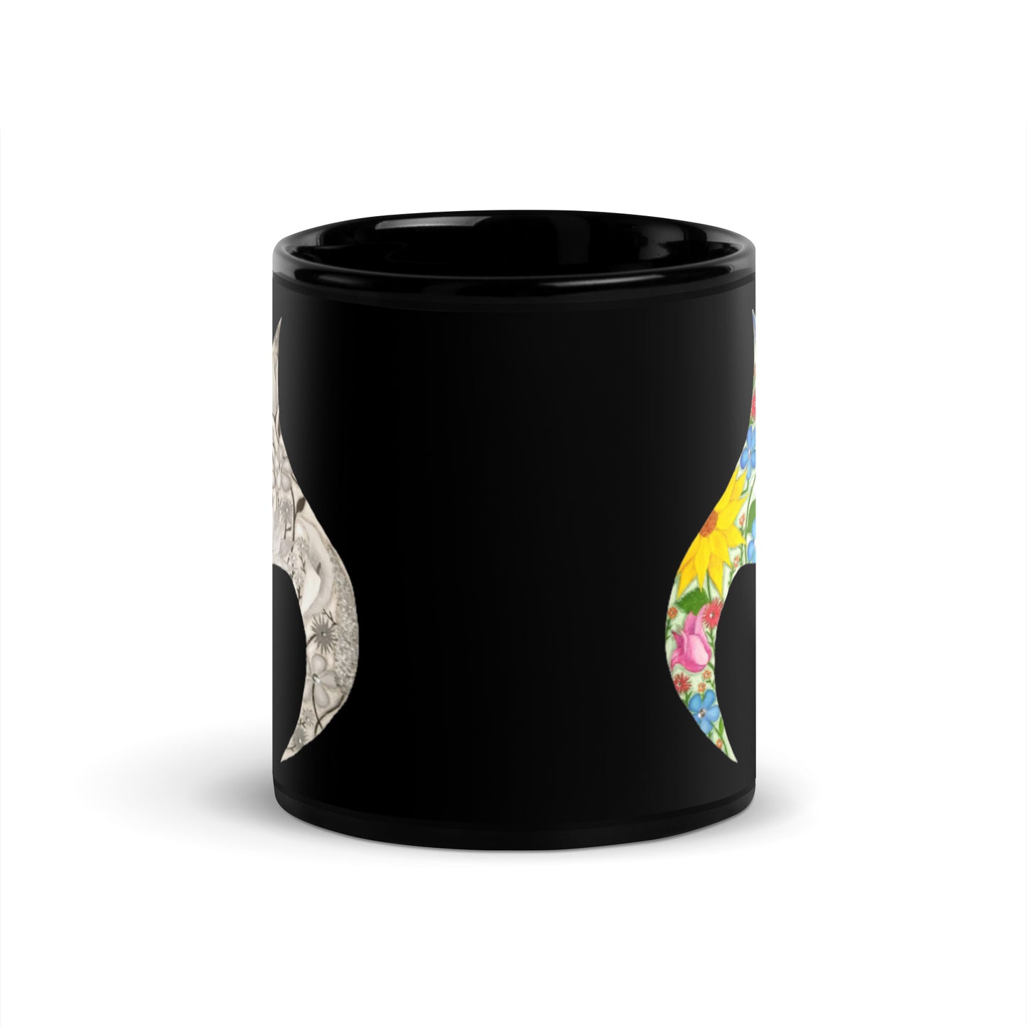 "Reflection of Perception" Black Glossy Mug