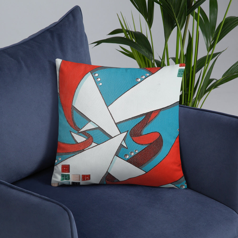 "Conflicting Dimensions" Throw Pillow (18" x 18")