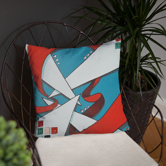 "Conflicting Dimensions" Throw Pillow (18" x 18")