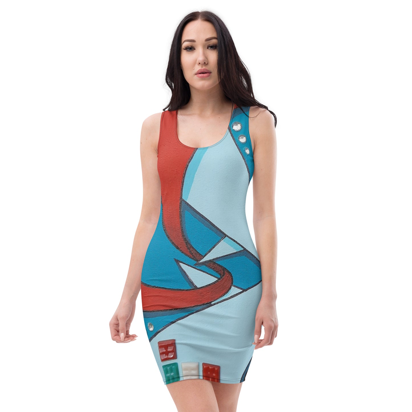 "Conflicting Dimensions" Fitted Dress