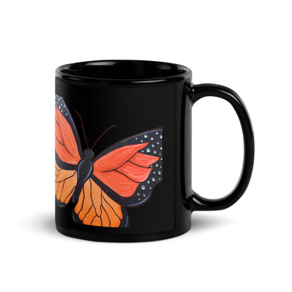 "Monarch Emerges" Black Glossy Mug